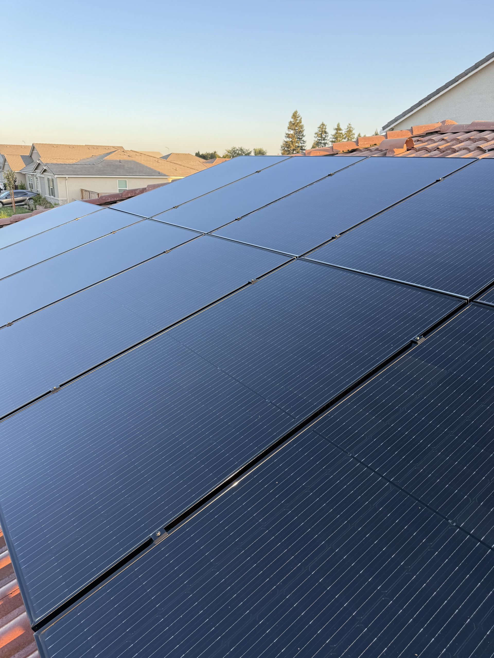 Rooftop solar array after cleaning